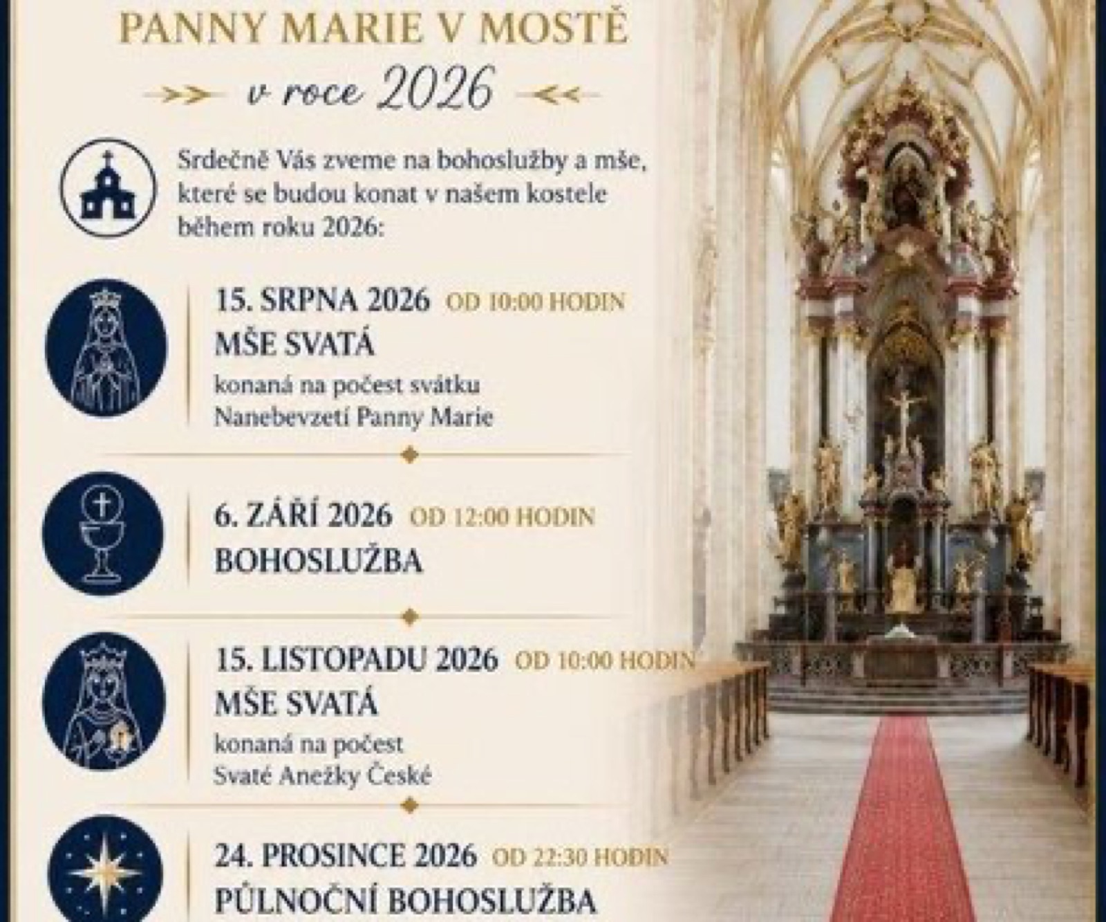 Kostel Nanebevzetí Panny Marie v Mostě foto 2